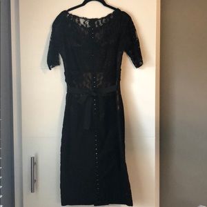 Black lace overlay dress